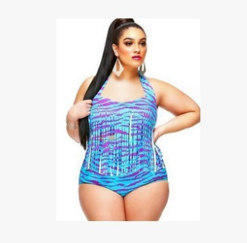 Europe and the United States plus fertilizer XL high waist bikini sexy color tassel swimsuit