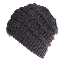 Mixed Color Knitted Wool Hat Ladies Non-labeled Ponytail Hat - Hendrick Brun