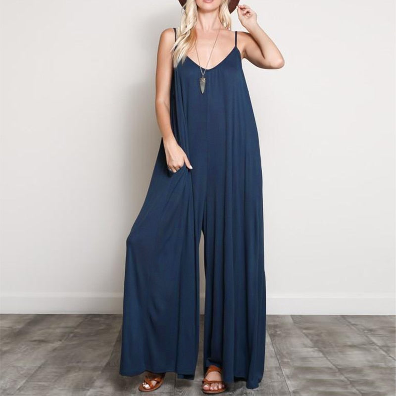 Loose Wide Leg Rompers Jumpsuits