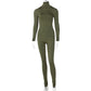 Pure Color Skinny Sports Fitness Jumpsuit