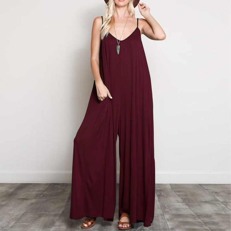 Loose Wide Leg Rompers Jumpsuits