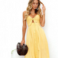 Women's V-Neck Buttoned Dress Bow Back Sexy Strap Dress - Hendrick Brun