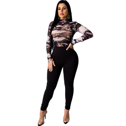 Womens Fitted Two-Piece Long Sleeved Top and Pants - Hendrick Brun