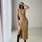 Split High Waist Dress Women Slim Bag Hip Long Skirt