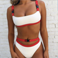 Bikini split solid color buckle swimsuit