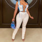 Women's Sleeveless Crop Top and Pants Chain Straps Two Piece Set - Hendrick Brun