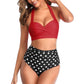 European And American New Bikini Hot Style Fashion Sexy Digital High Waist