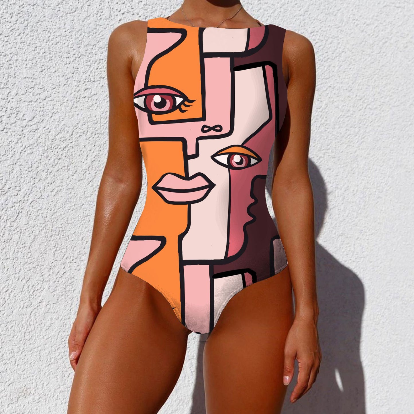 Siamese Bikini Personality Abstract Print Pass