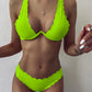 Ladies Fashion Cut Flower Underwire Cut Flower Split Bikini