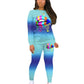 Womens Two-Piece Lip Print Long-sleeved Sweatshirt and Sweatpants - Hendrick Brun