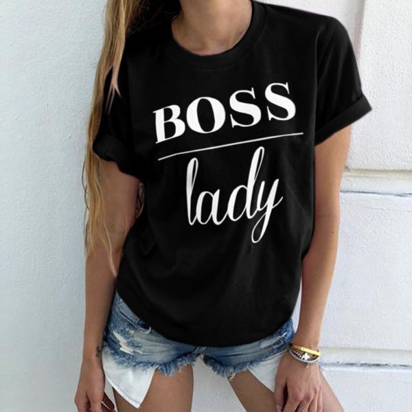 Summer Fashion Women Casual Letter Printed T-shirt Tops Lady Tee Printed Short Sleeve Tops - Hendrick Brun