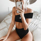 Irregular high waist bikini