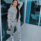 WomensTwo-piece Sweater with Velvet Letter print - Hendrick Brun