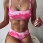 Swimsuit Women's Tie-dye Swimsuit Vest Split Bikini Swimsuit