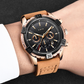 LIGE Mens Watch Waterproof Scratch resistant luminous hands comfortable leather band - Hendrick Brun