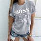 Summer Fashion Women Casual Letter Printed T-shirt Tops Lady Tee Printed Short Sleeve Tops - Hendrick Brun