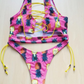 Pineapple Bikini for big boob Women Lace Up Swimwear Thong bikini set two pieces Swimsuit Bathing Suit female
