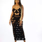 Womens Cut out Hollow Long Fitted Dress