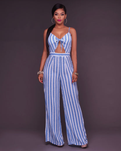 Stripped Loose Fitting Jumpsuit