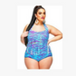 Europe and the United States plus fertilizer XL high waist bikini sexy color tassel swimsuit