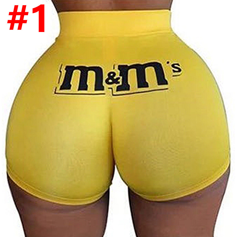 Womens Sexy Printed M&M Booty Shorts - Hendrick Brun