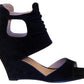 Sharae - Black Wedge Sandal - Hendrick Brun
