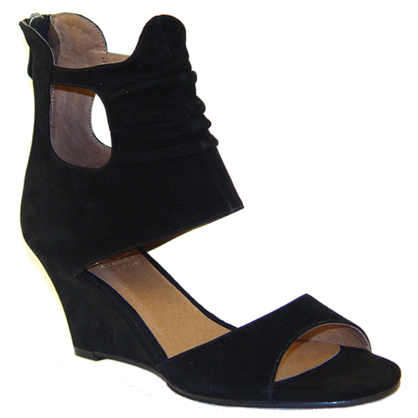 Sharae - Black Wedge Sandal - Hendrick Brun