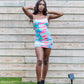 Multi-Color Print Sling Strap Slim Fit Short Dress
